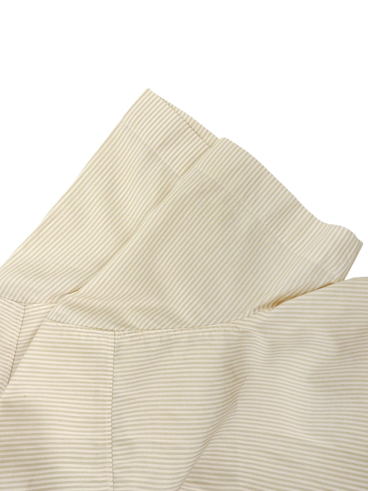 1999年製 ストライプパターンCCマーク刺繍半袖シャツ ベージュ/ホワイト