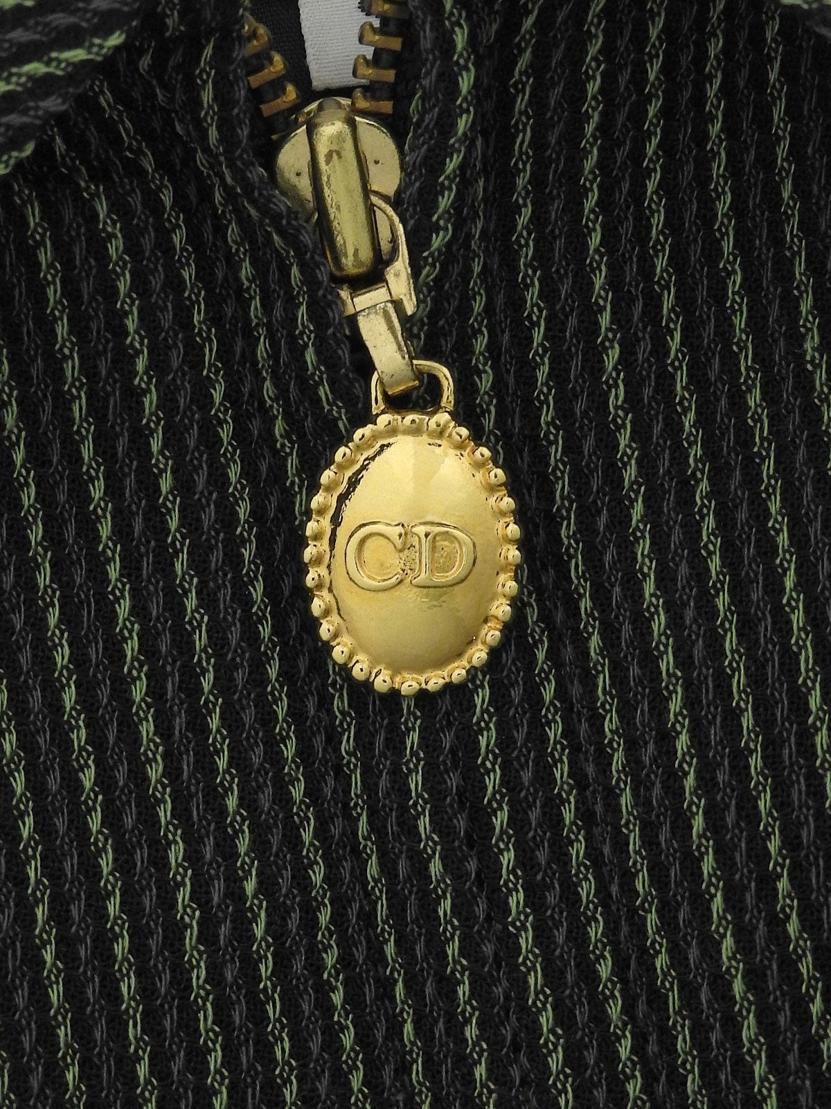 ウールストライプパターンワンピース ブラック/グリーン