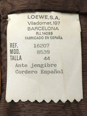 Suede Logo Button Long Coat in Camel