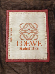 Suede Logo Button Long Coat in Camel