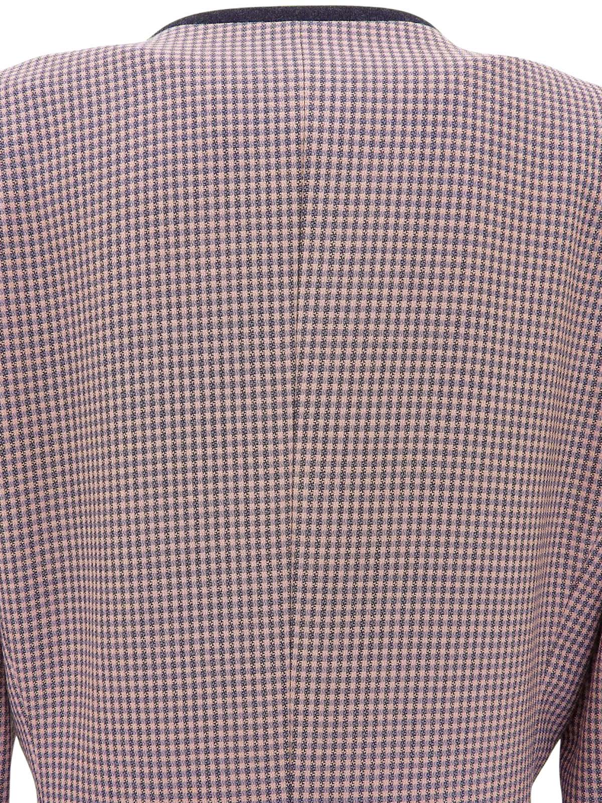 Collarless Trim Jacket in Dusty Pink/Gray