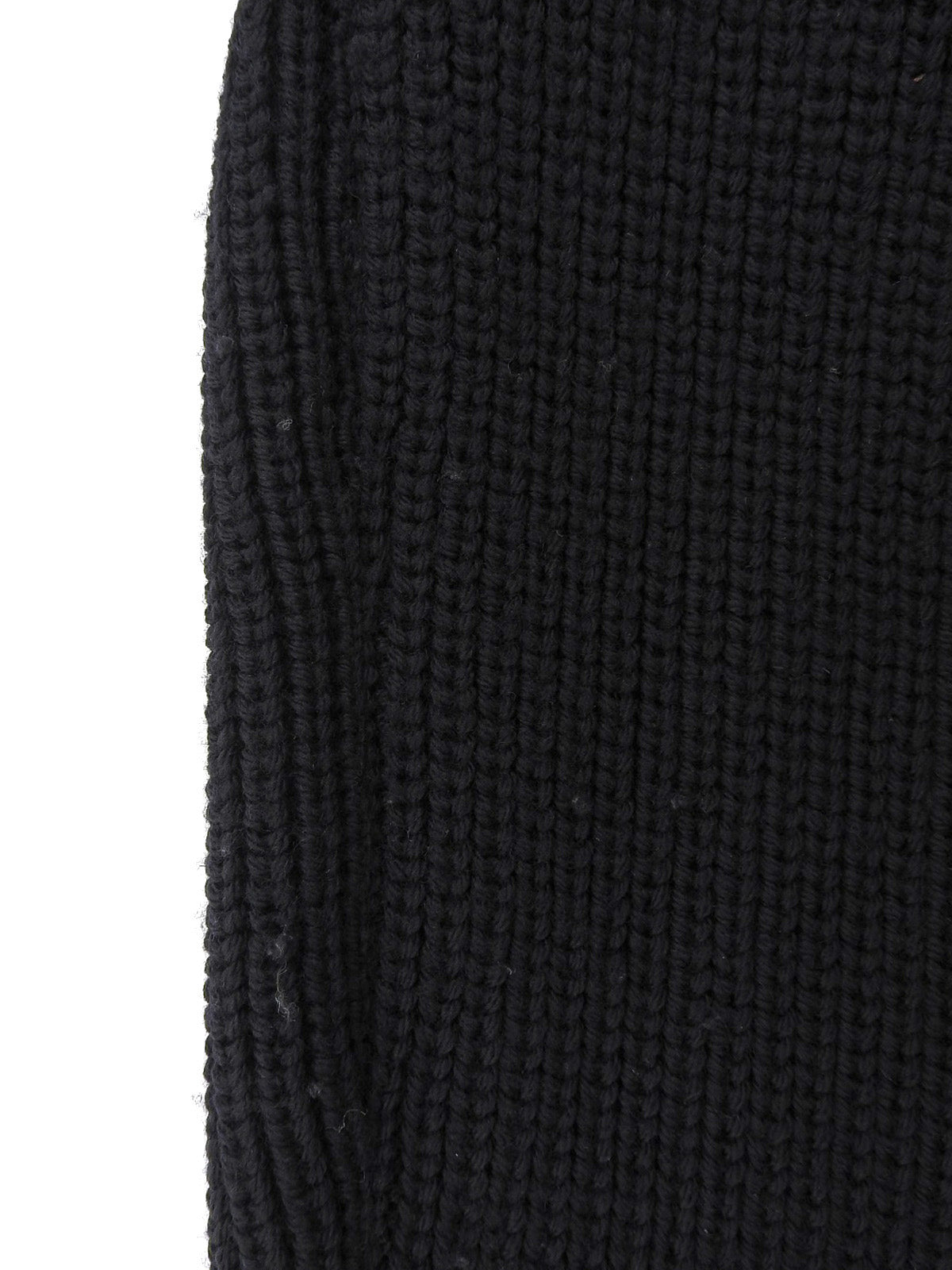 ウールハーフジップアップセーター　ブラック