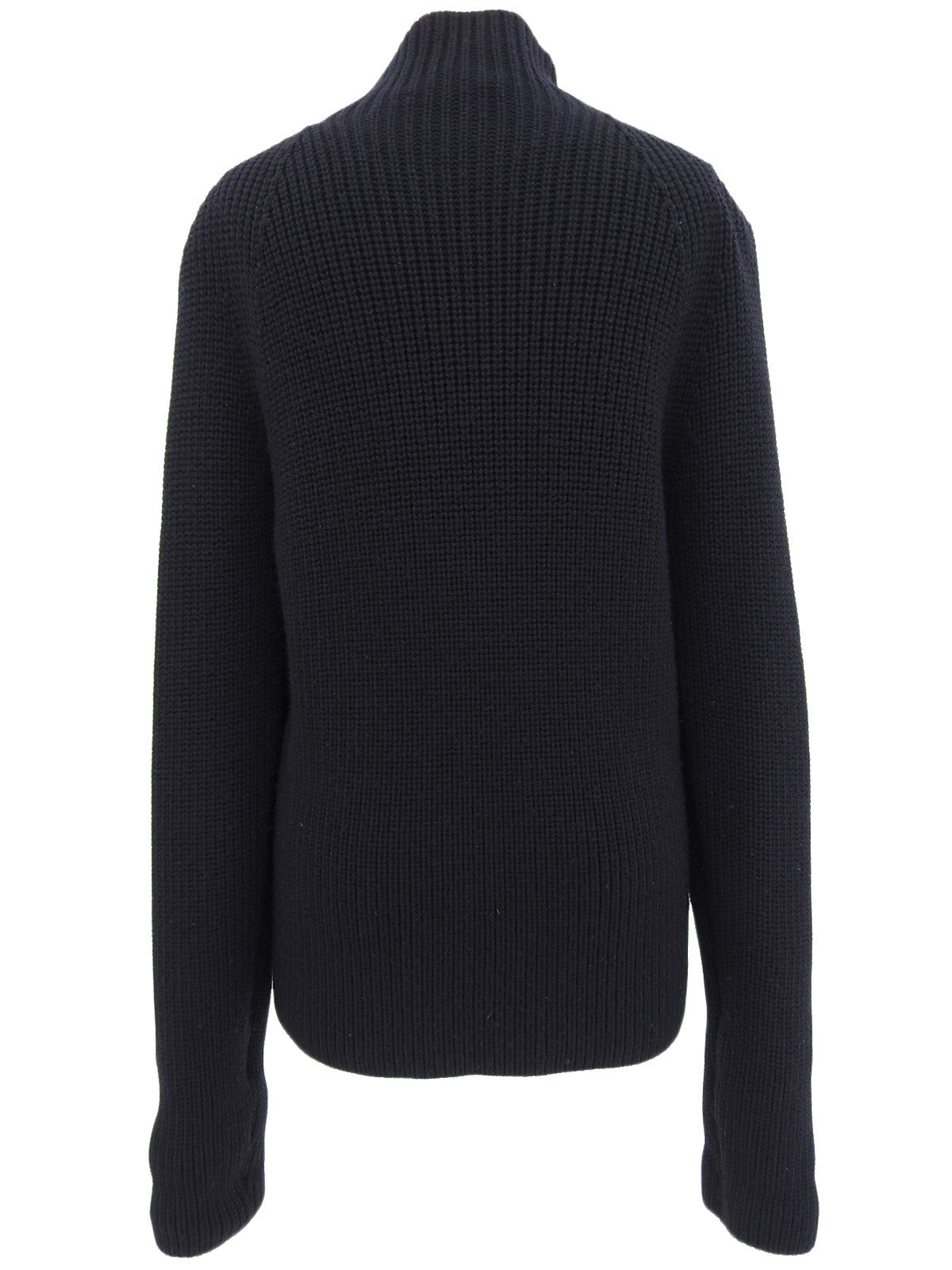 ウールハーフジップアップセーター　ブラック