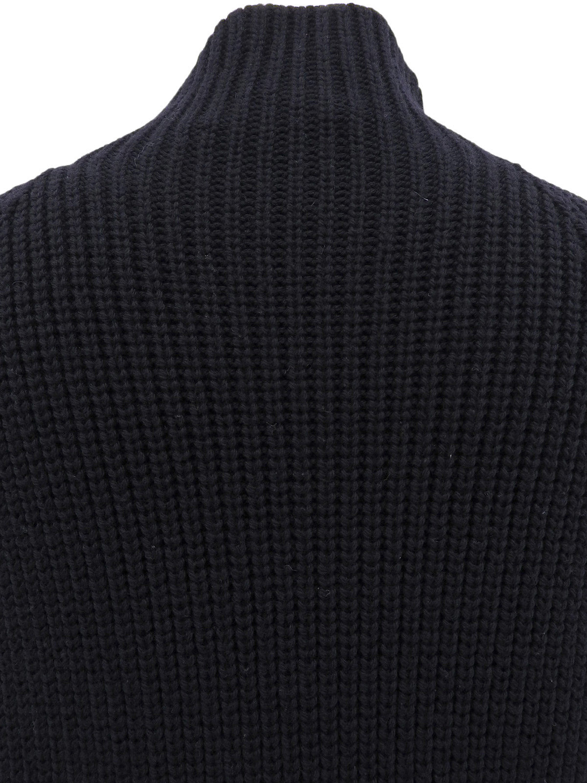 ウールハーフジップアップセーター　ブラック