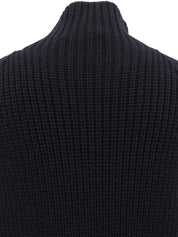 ウールハーフジップアップセーター　ブラック