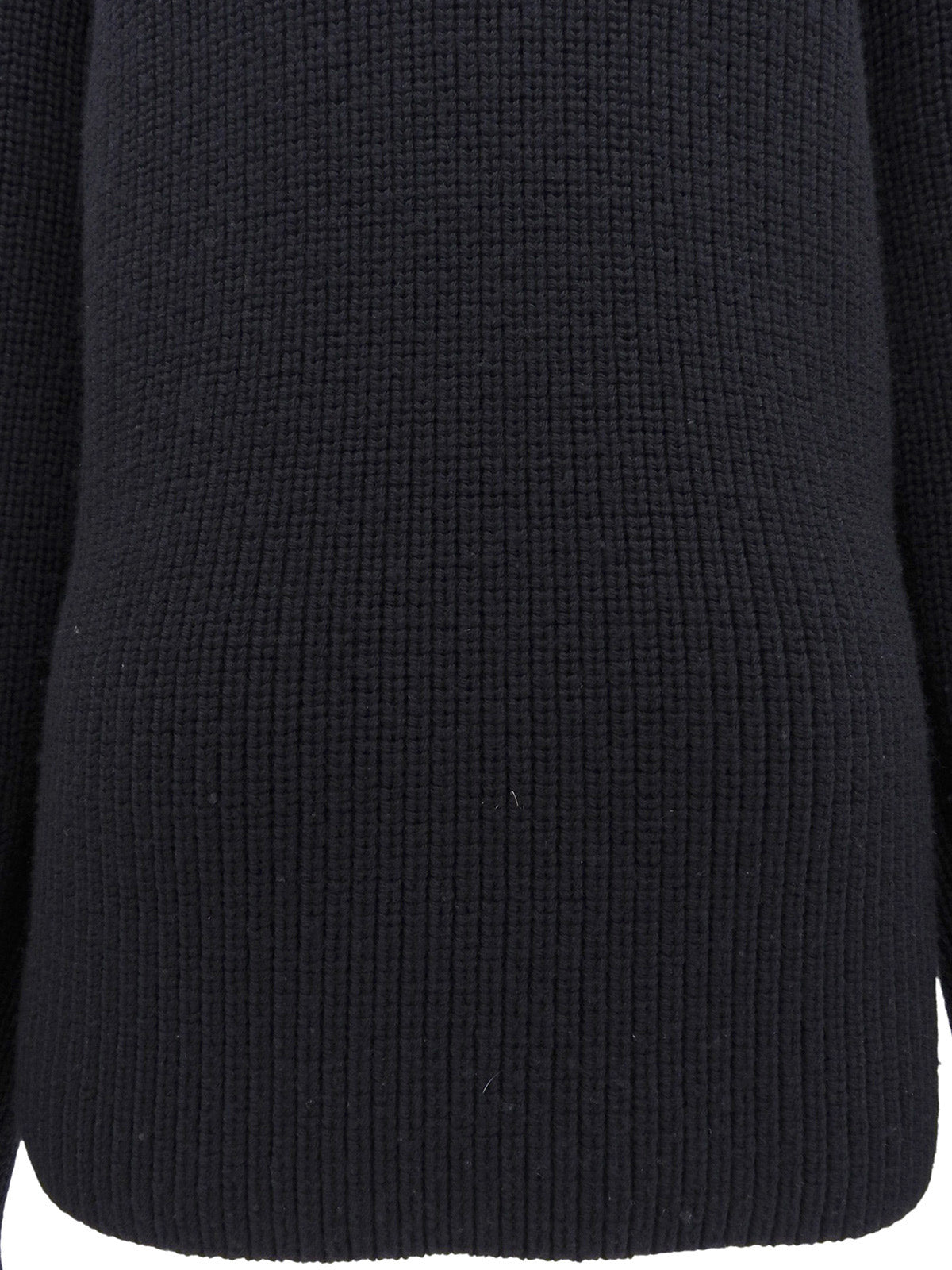 ウールハーフジップアップセーター ブラック