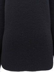 ウールハーフジップアップセーター ブラック