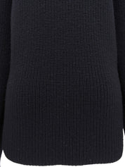 Wool half-zip sweater in black