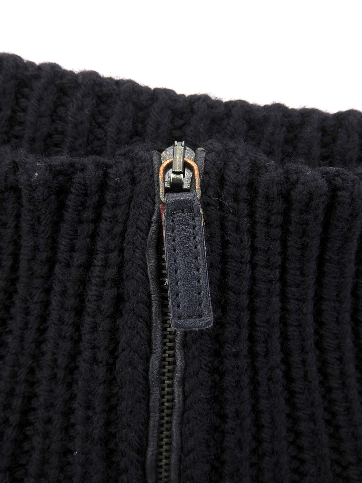 ウールハーフジップアップセーター　ブラック