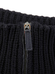 Wool half-zip sweater in black