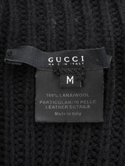 ウールハーフジップアップセーター ブラック