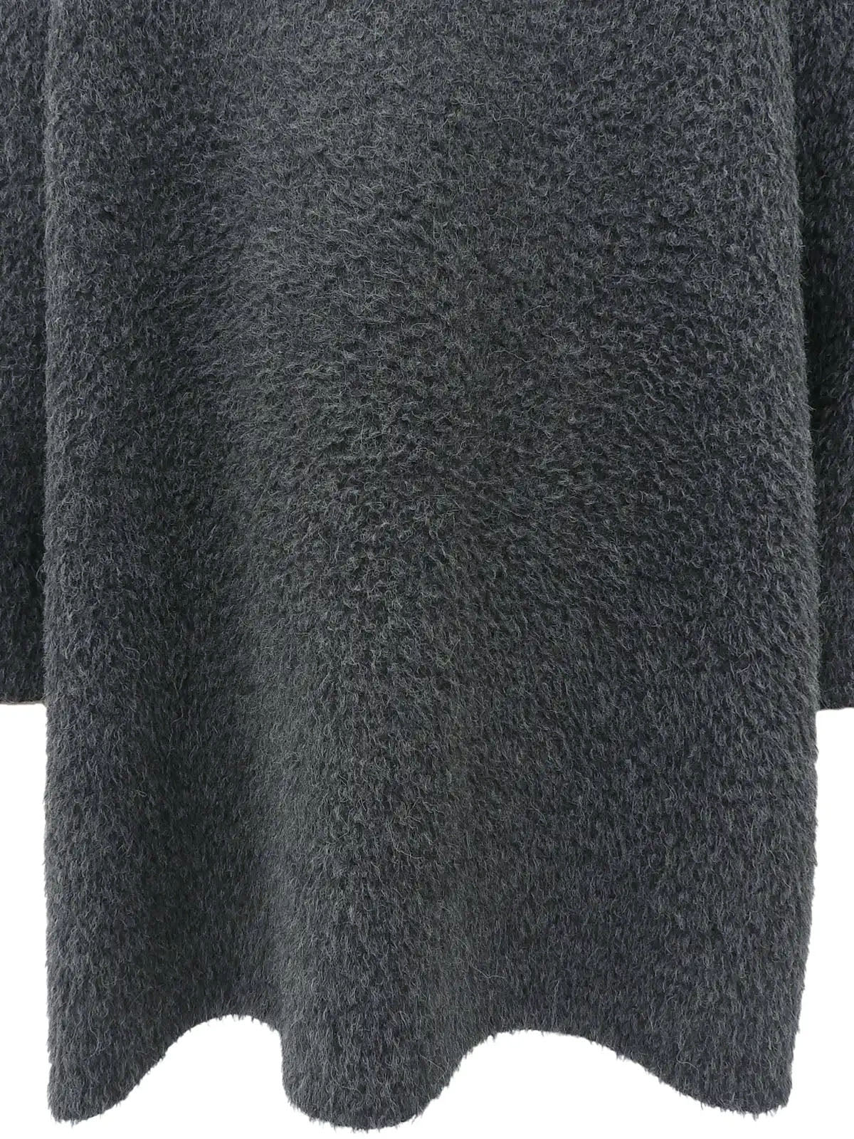 ウールロゴボタンロングコート　グレー