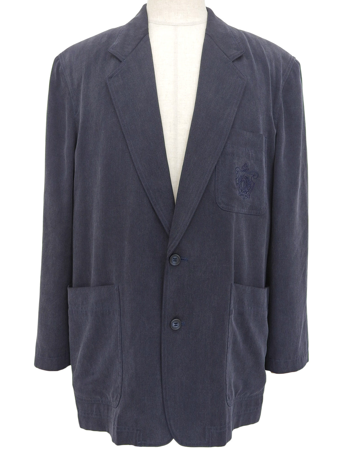 ロゴエンブレム刺繍ジャケット ネイビー