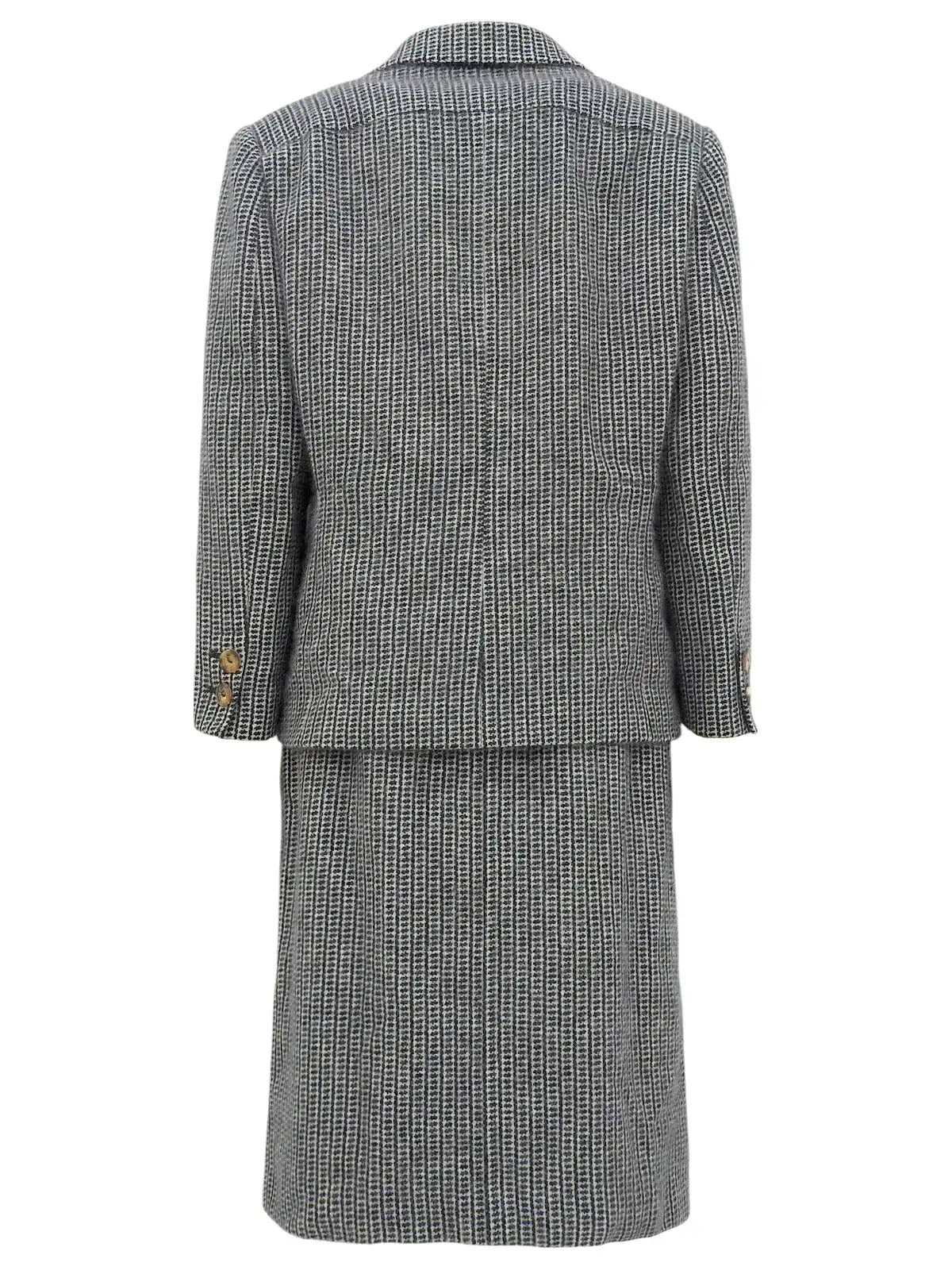 ツイードロゴボタンセットアップ　ブラック/ホワイト