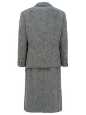 ツイードロゴボタンセットアップ　ブラック/ホワイト