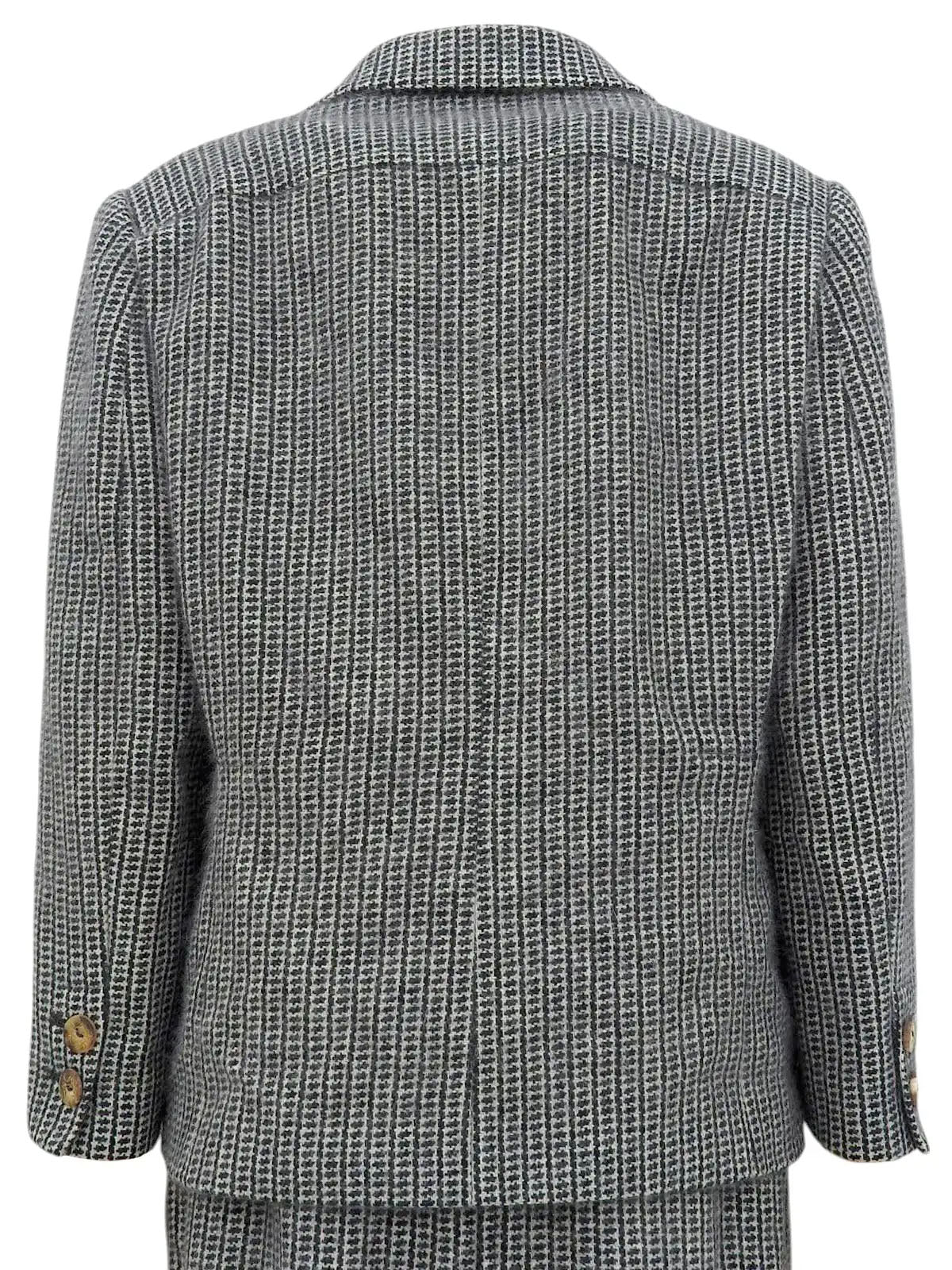 ツイードロゴボタンセットアップ　ブラック/ホワイト