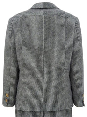 ツイードロゴボタンセットアップ　ブラック/ホワイト