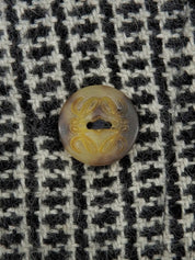 ツイードロゴボタンセットアップ　ブラック/ホワイト