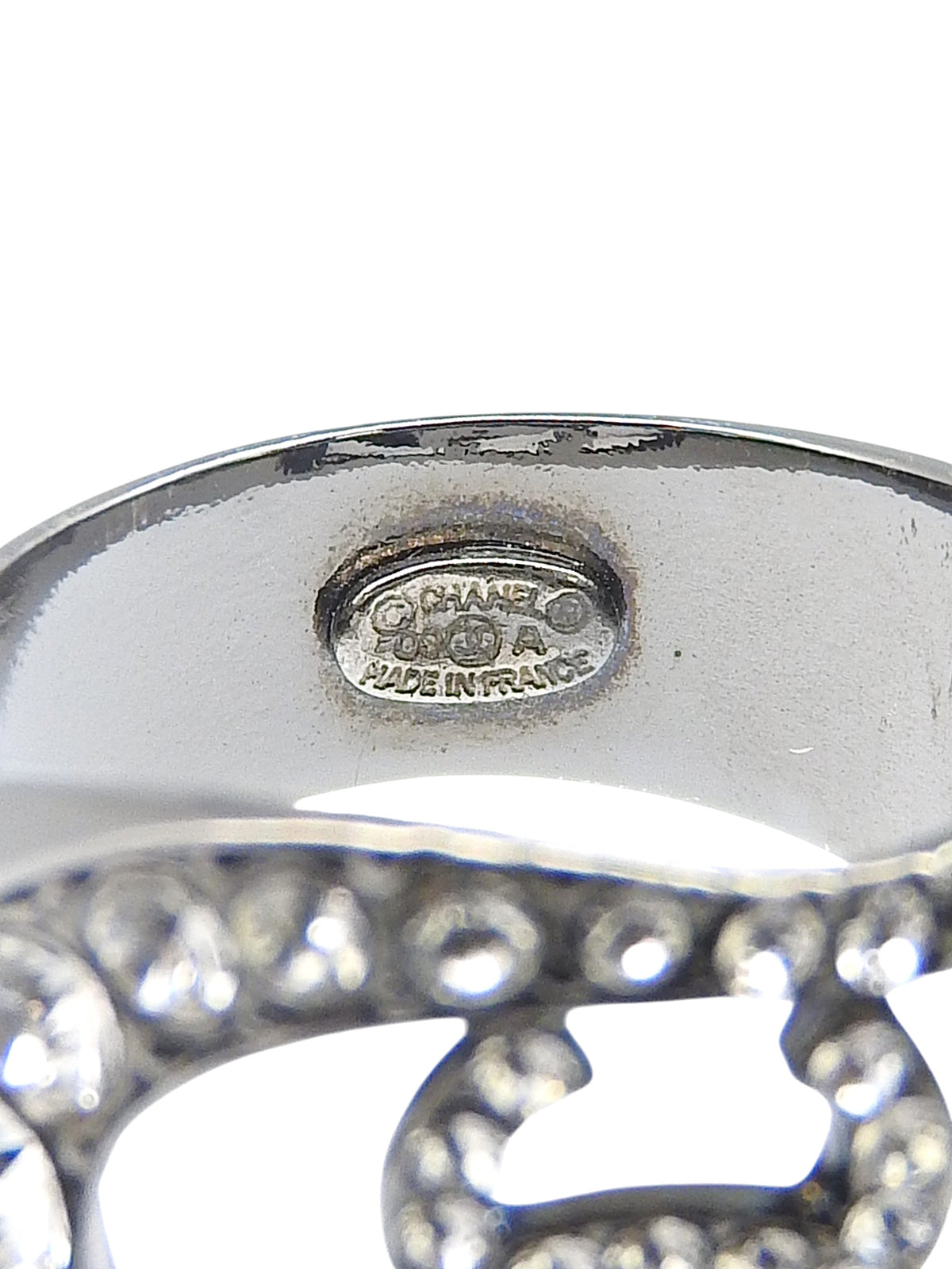 2009年製 ラインストーンCCマークリング ブラック/シルバー