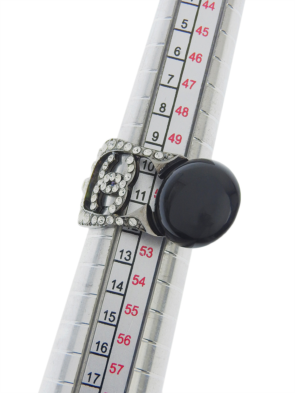 2009年製 ラインストーンCCマークリング ブラック/シルバー