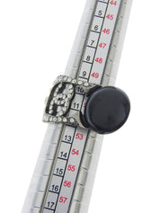 2009年製 ラインストーンCCマークリング ブラック/シルバー