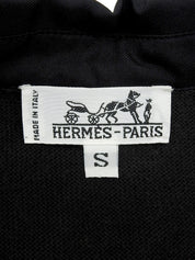 シルクニットコンビスカーフパターンニットポロシャツ ブラック/イエロー