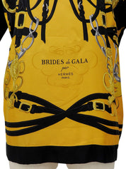 シルクニットコンビスカーフパターンニットポロシャツ ブラック/イエロー