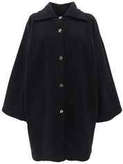 Design Button Coat Black