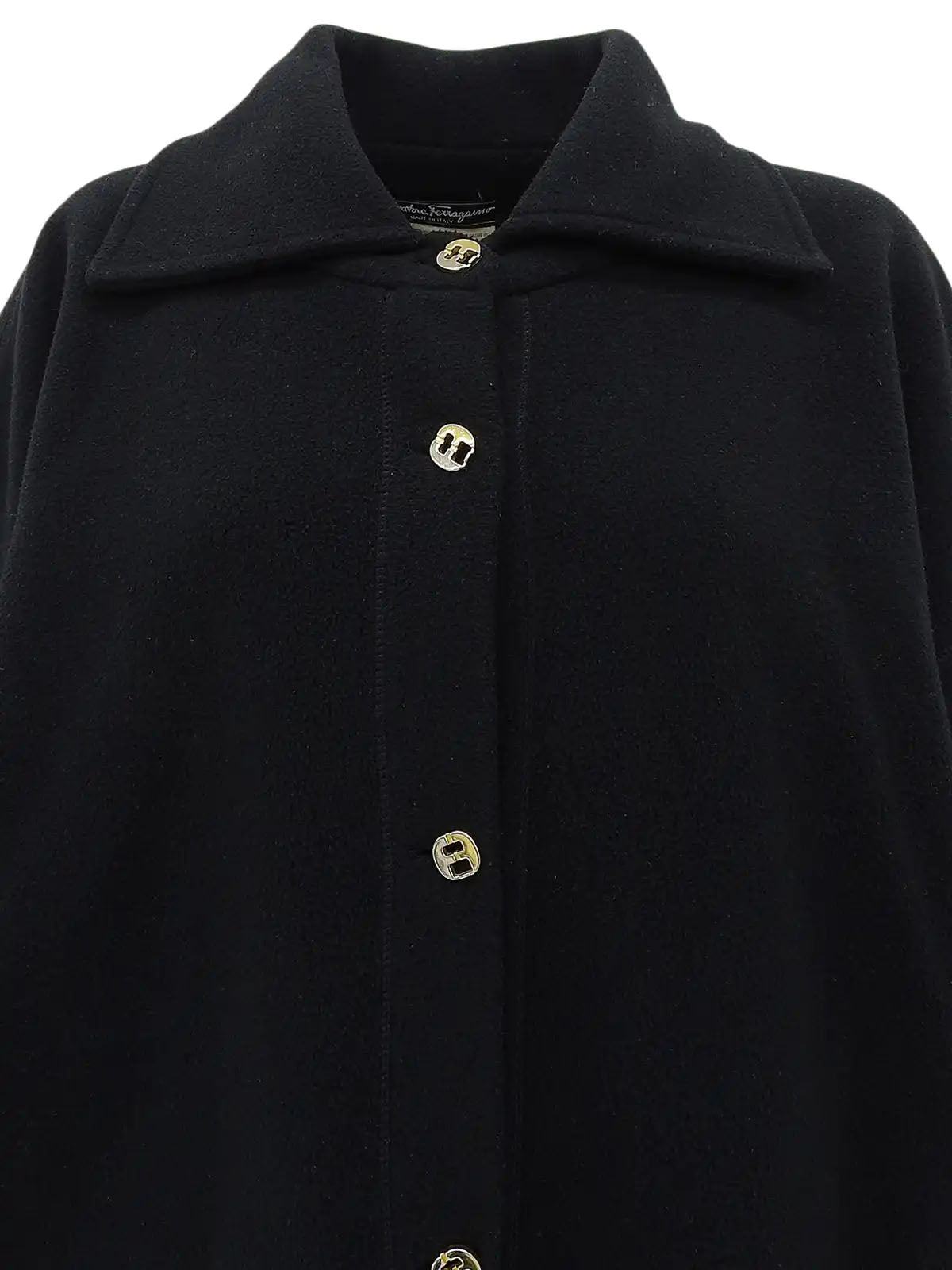 Design Button Coat Black