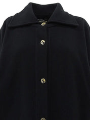 Design Button Coat Black