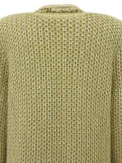 2004 Mohair Rhinestone CC Mark Button Cardigan in Khaki/Gold/Silver