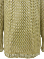 2004 Mohair Rhinestone CC Mark Button Cardigan in Khaki/Gold/Silver