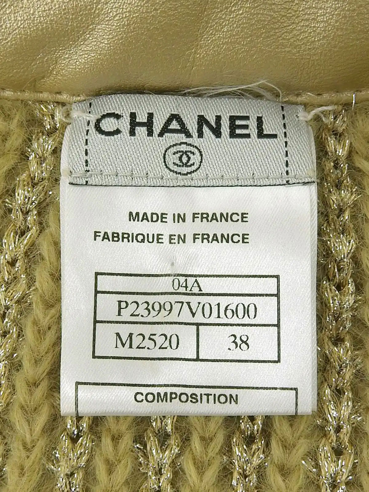 2004 Mohair Rhinestone CC Mark Button Cardigan in Khaki/Gold/Silver