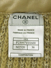2004 Mohair Rhinestone CC Mark Button Cardigan in Khaki/Gold/Silver