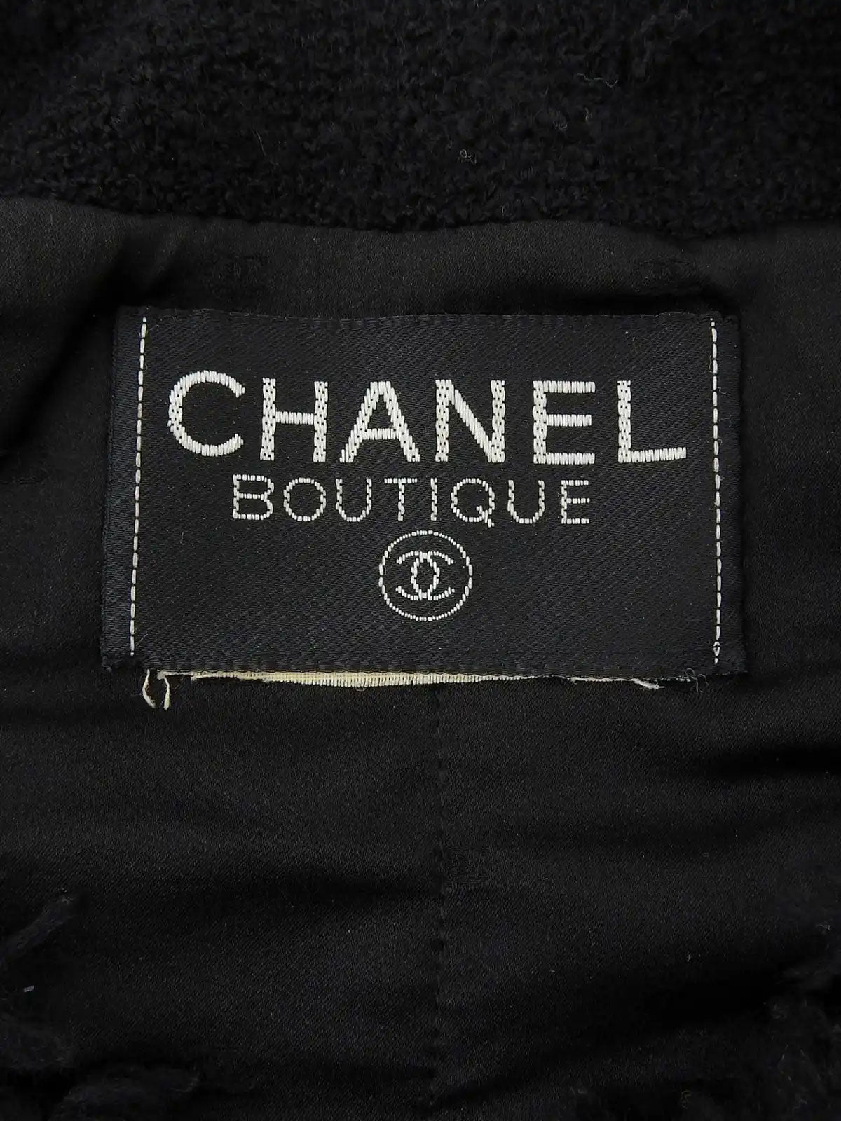 CC Mark Button Design Trim Jacket Black