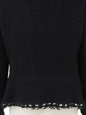 CC Mark Button Design Trim Jacket Black
