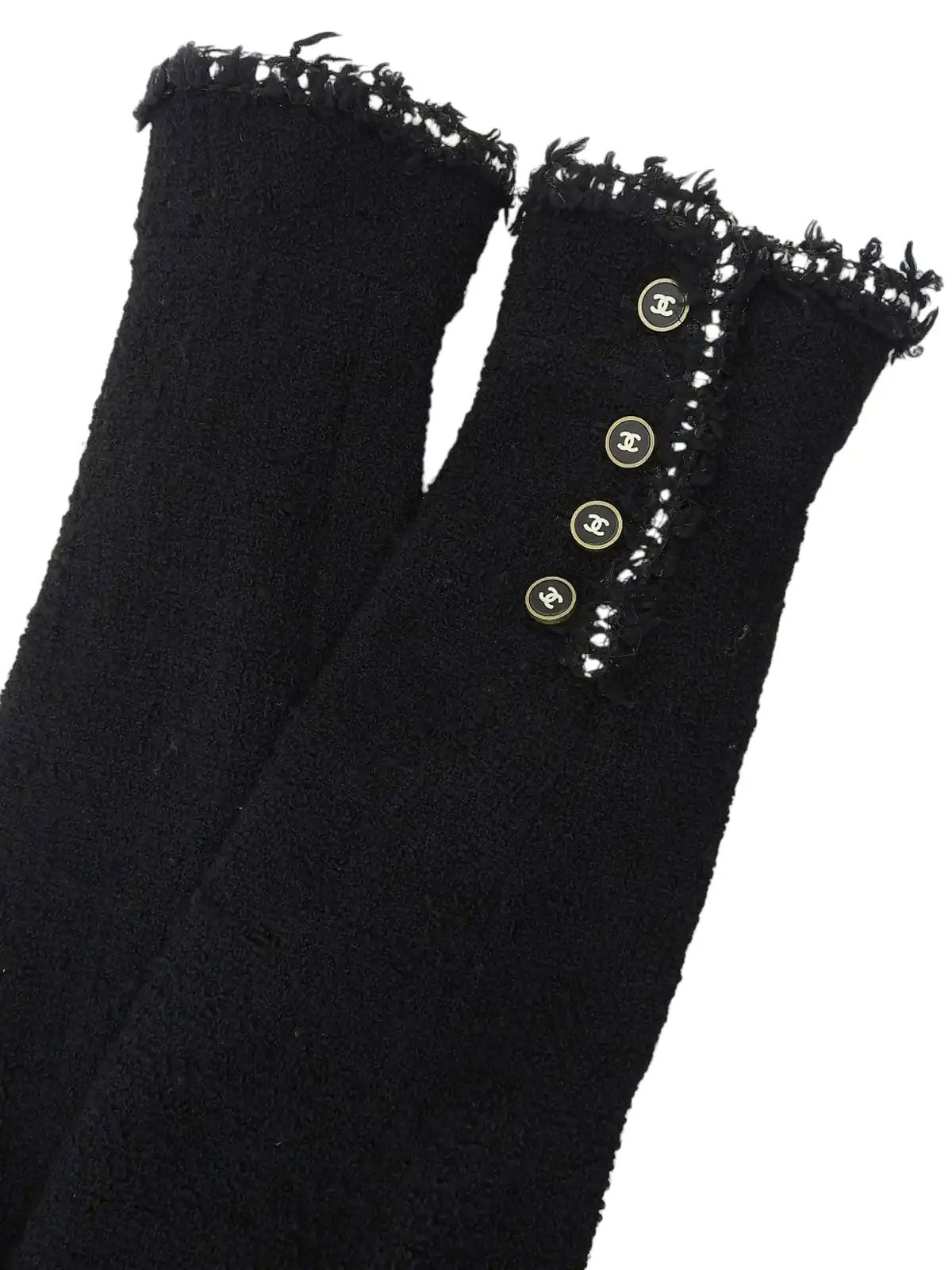 CC Mark Button Design Trim Jacket Black