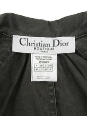 Gray denim logo button jacket