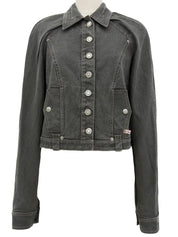 Gray denim logo button jacket