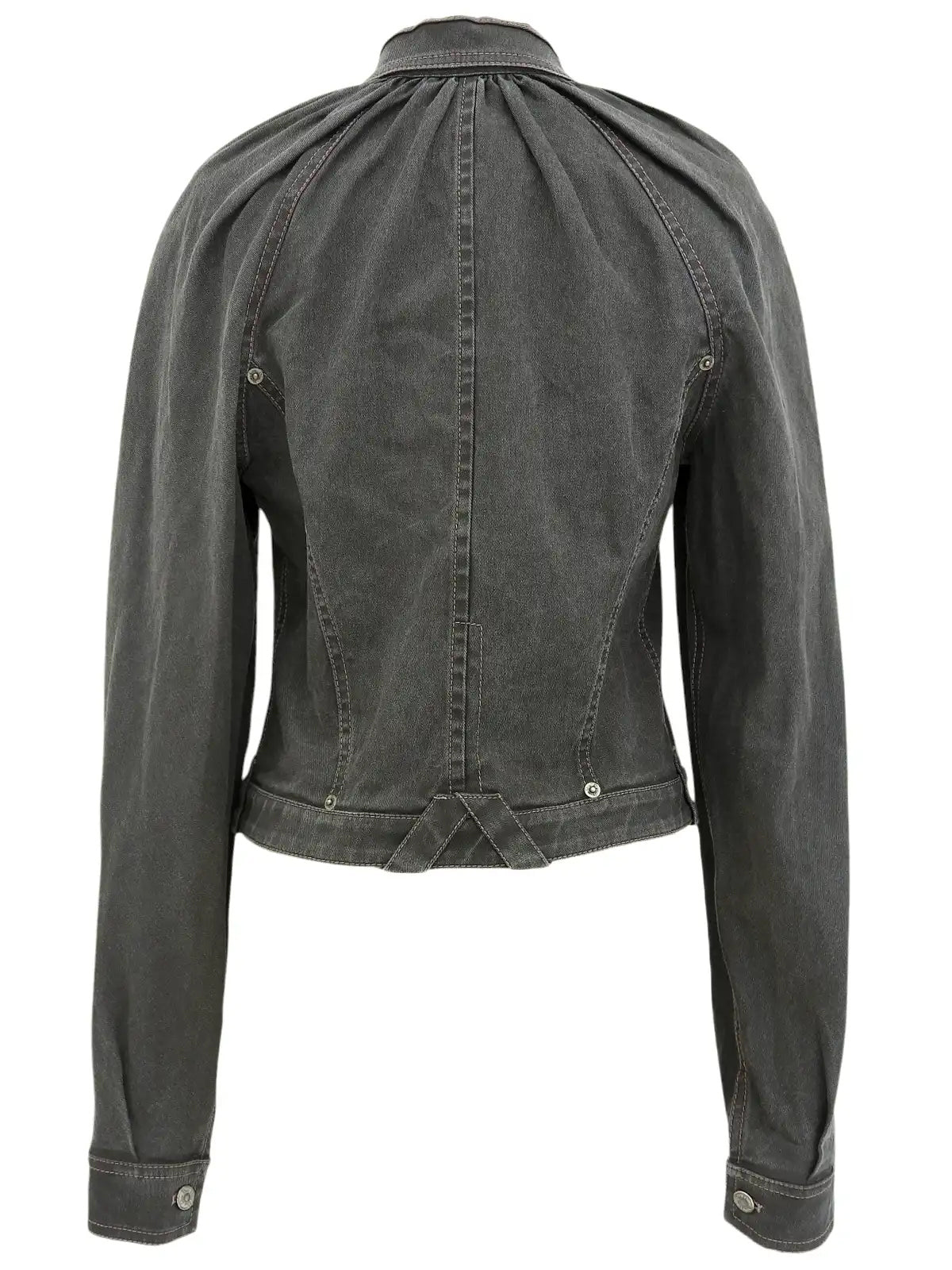 Gray denim logo button jacket