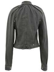 Gray denim logo button jacket