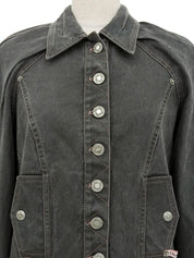 Gray denim logo button jacket