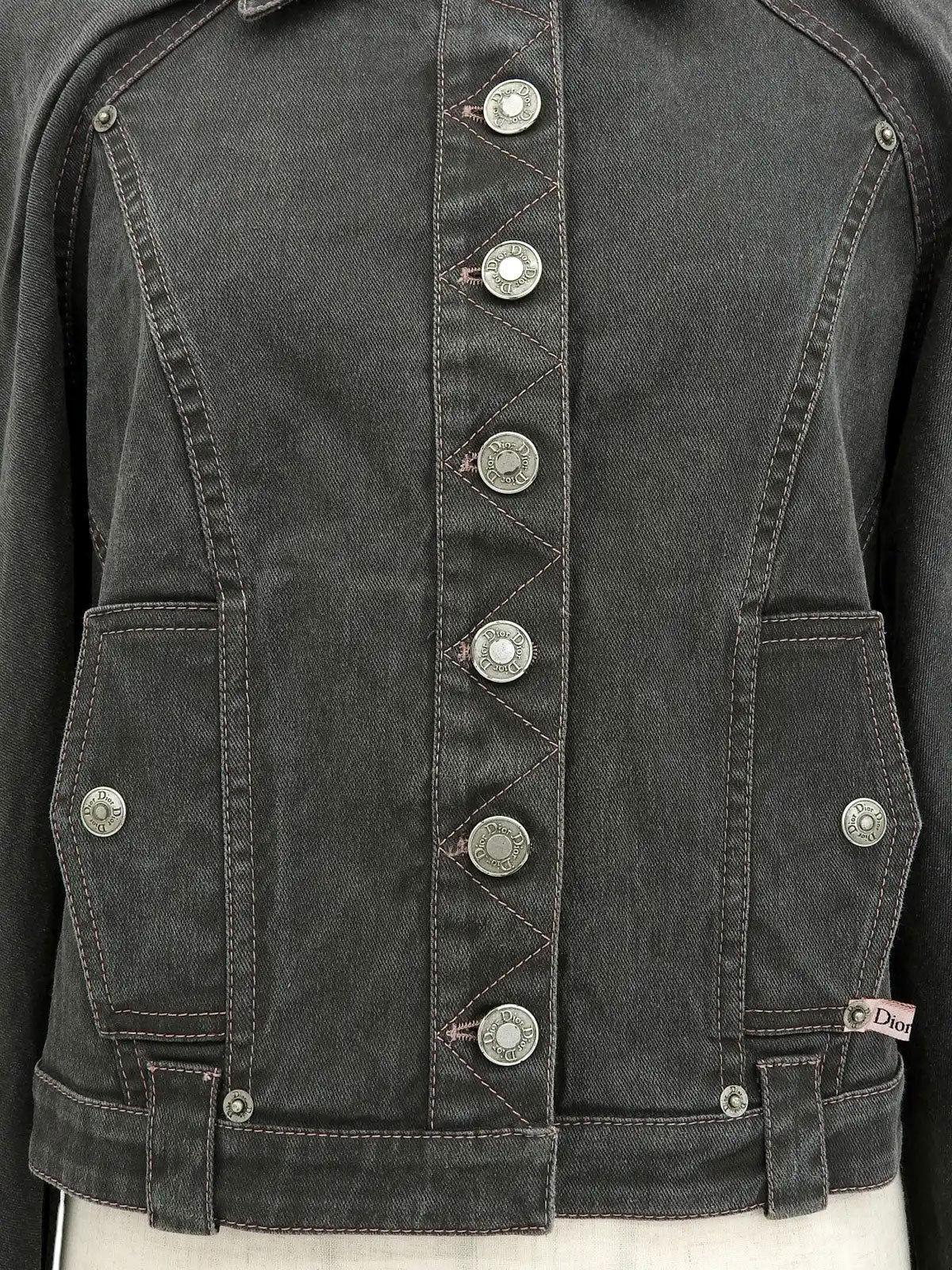 Gray denim logo button jacket