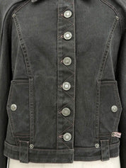 Gray denim logo button jacket