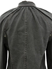 Gray denim logo button jacket