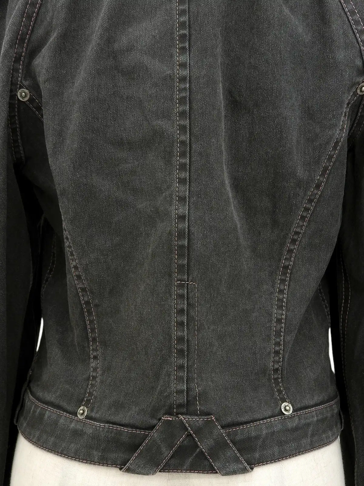 Gray denim logo button jacket