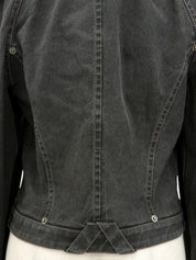 Gray denim logo button jacket
