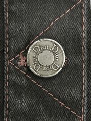 Gray denim logo button jacket
