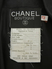 Linen CC mark button short sleeve jacket in black