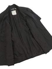 リネンCCマークボタン半袖ジャケット ブラック